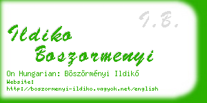 ildiko boszormenyi business card