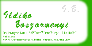 ildiko boszormenyi business card